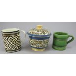 Three pieces of late eighteenth, early nineteenth century pottery, c. 1790-1820. To include: a