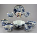 A group of mid to late eighteenth century hand-painted Chinese tea wares, c. 1770-90. To include: