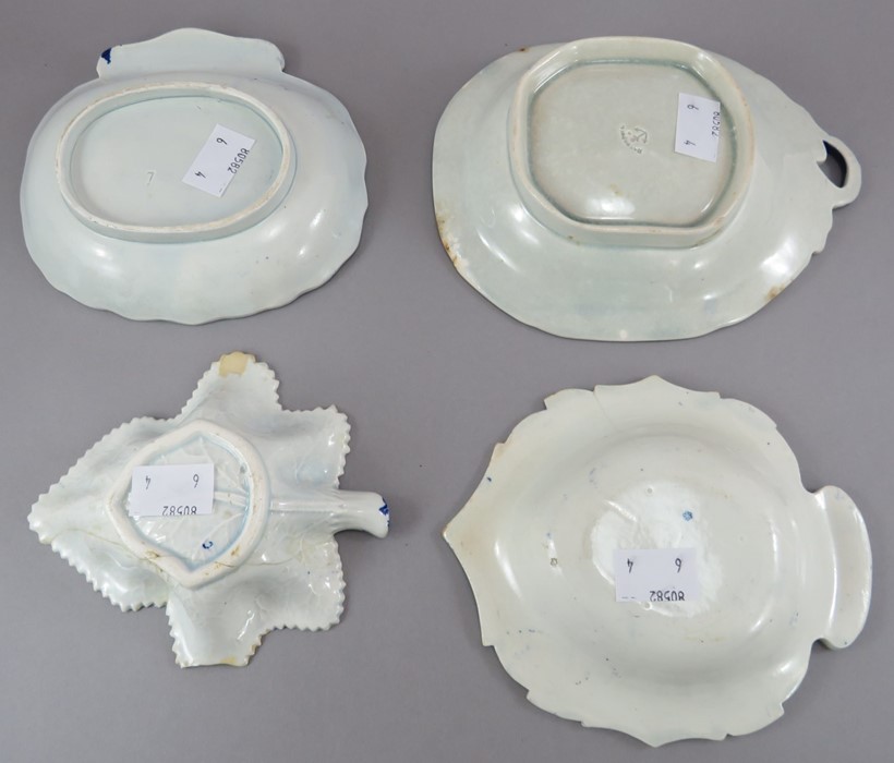 A group of four nineteenth century blue and white transfer-printed pickle dishes, c.1820. To - Image 2 of 2