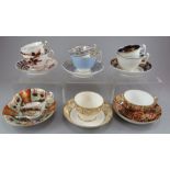 A group of early nineteenth century Spode porcelain trios and cups and saucers, c. 1810-20. To