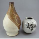 Two twentieth century studio / art pottery pieces to include a squat vase with applied decoration