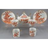 A group of early nineteenth century Spode Bamboo pattern tea wares as pattern 981, c. 1810-20. To