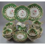 An early nineteenth century Davenport porcelain part tea service, c.1820-30. It is hand-painted with