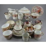 A mixed group of early nineteenth century porcelain tea wares, c. 1800-20. To include examples by