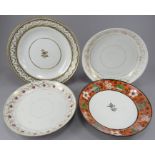 A group of early nineteenth century porcelain large saucer dishes, c. 1800-10. To include: a Newhall