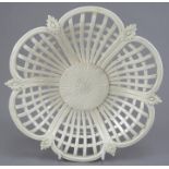 A nineteenth century Continental basket weave and open-work dish c. 1850. It is finely moulded and