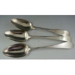 A Geo III Irish, "fiddle pattern" table spoon. Dublin 1803. Together with another probably
