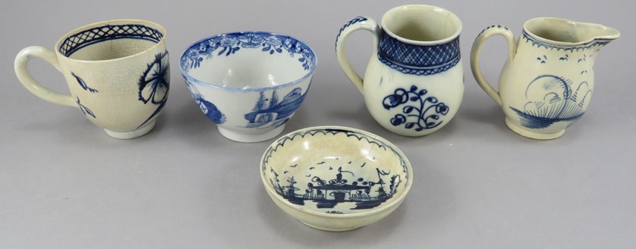 A group of late eighteenth century hand-painted blue and white miniature wares, c. 1790-1800. To - Image 2 of 2