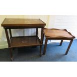 A George III style mahogany tray topped low tea table in the form of a butlers tray.63cm. Together