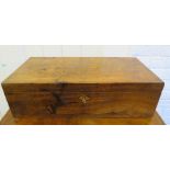 An early Victorian mahogany writing box with fitted interior and a pair of brass bale handles.