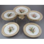 A late nineteenth century Royal Worcester part dessert service, c.1870. To include: a footed comport