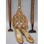 A pair of vintage Peter Yapp of Sloane st, bench made, snake skin, ladies, high heeled slip on shoes