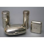 Tiffany and co, a gentleman's sterling silver soap box and cover together with a cologne bottle case