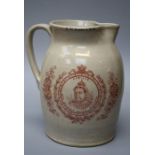 A scarce Doulton Lambeth stoneware jug, commissioned by LN Fowler to celebrate the 1887 jubilee.
