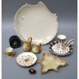 collection of Worcester, miniature porcelain "toys" including pitchers and other itms of European
