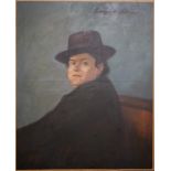 A 1920s Continental school portrait of the artist Baron Rodolphe D' Erlanger (died 1932) Unframed