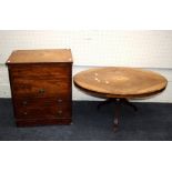 A Geo IV mahogany, chest commode with lift up lid and bracket feet. Together with a Victorian,