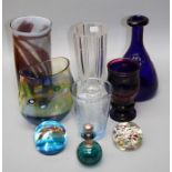 A  collection of art and studio glass ware including Murano and Orrefors