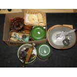 A collection of Vintage and other kitchenalia including sycamore ginger-bread moulds ? and items