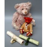 A Steiff 1997 British Collector's bear, rose mohair with growler 38 cms, together with a Steiff Baby