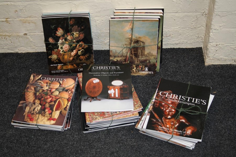 A large quantity of Sotherby's and Christies and other auction catalogues covering many subjects