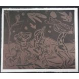 After Pablo Picasso, Bacchanal with Goat and Owl, 1962, Linocut, 27cm by 32.5cm. Provenance Goldmark