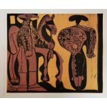 After Pablo Picasso, Picador and Matador, 1962, Linocut, 27cm by 22cm. Provenance Goldmark Art