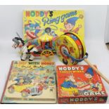 Noddy Interest. Noddy ring game, Carousel character, annual, tin and tiddlywinks.
