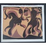 After Pablo Picasso, Picador and the Fleeing Bull, 1962, Linocut, 27cm by 32.5cm. Provenance