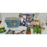 Toys including Supercar, Tinplate, Bugs Bunny Rocket, Louis Marx lion, Donald Duck snow storm, Tom