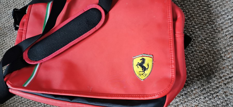 Formula 1 Ferrari interest. Signed A4 Raikkonen picture, with Puma Ferrari racing shoes, Ferrari bag - Image 8 of 11