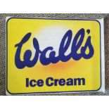Advertising Interest. Walls Ice Cream sign. Original plastic sign with fold at edge for securing