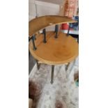 Art Deco circular 2 tiered drinks table. Condition: faded patch, faded with age on the table top,