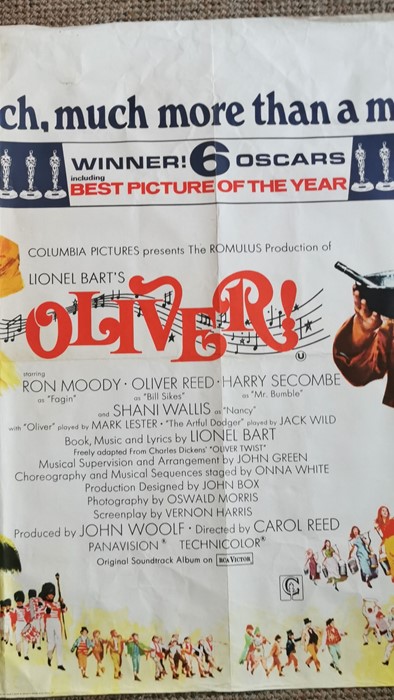 Movie poster for Oliver. Winner 6 Oscars version. Printed in England by W.E.Berry Ltd, Bradford. - Image 2 of 5