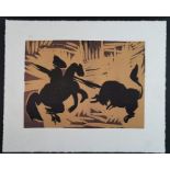 After Pablo Picasso, The Goading of the Bull, 1962, Linocut, 16.5cm by 22.5cm. Provenance Goldmark