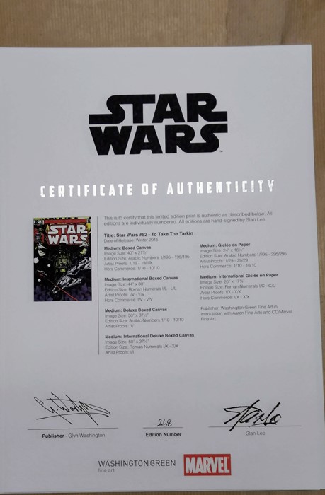 Marvel Star Wars Portfolio of 6. Signed by Stan Lee. All complete with original certificates of - Image 4 of 7