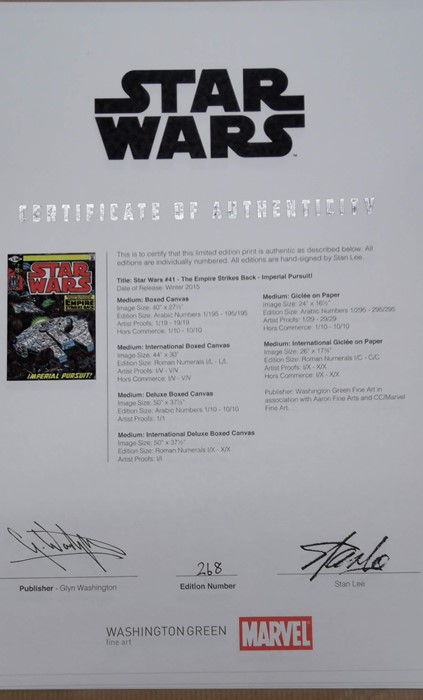 Marvel Star Wars Portfolio of 6. Signed by Stan Lee. All complete with original certificates of - Image 3 of 7