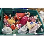 A collection of Royal Worcester, Leonardo, Royal Doulton lady figures