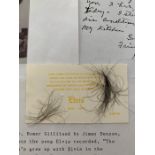 ELVIS PRESLEYS HAIR - This unusual offering was obtained originally from Elvis Presleys