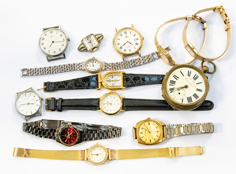 A collection of watches to include a eight ladies dress watches and four gents watches/watch faces