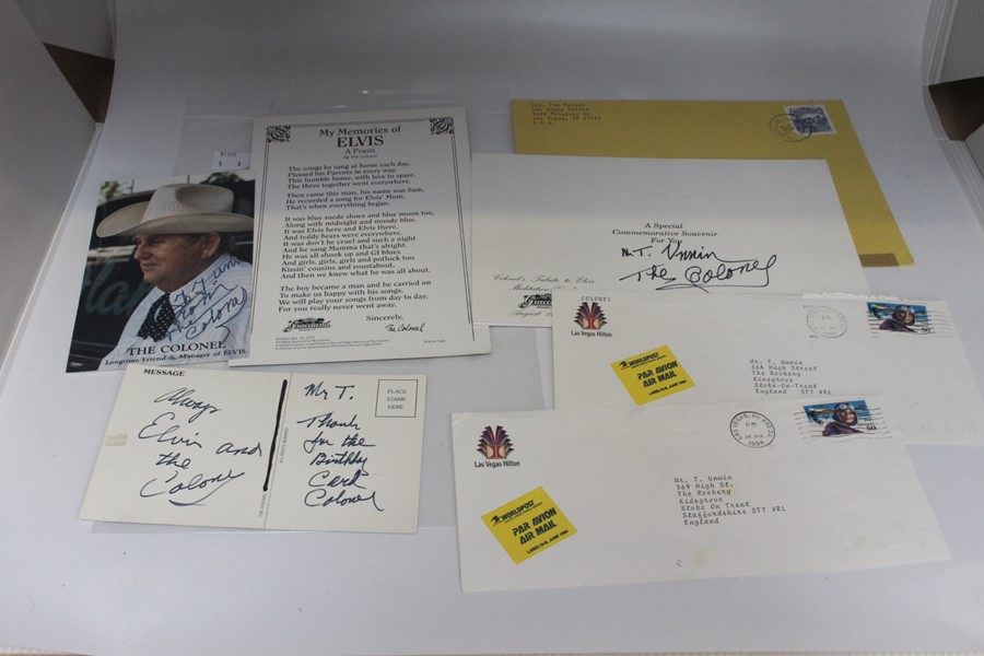 The Colonel - Elvis Presley - A collection of signed cards with envelopes from 1995 sent from Las