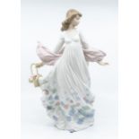 Lladro figure of lady with flowers
