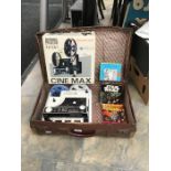 A 1970's Cinemax with screen, in box, along with 1978 Star Wars film, Laurel & Hardy The Car