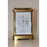 A late 19th Century brass cased carriage clock, repeater button, by L Epee, founded in 1839,