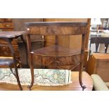 A George III mahogany corner wash stand, with a folding splash back, plus a Victorian balloon back