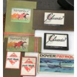 Vintage board games to include Waddingtons Totopoly, Cluedo, Monopoly and Gibson Dover Patrol.