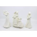 Three Royal Worcester figures; woman and child, Wedding Day, First Smiles, Sweet Dreams