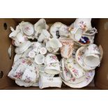 A collection of Royal Crown Derby Posies pattern china wares, tea sets, vases including pin dishes