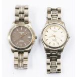 Two gents titanium Tissot watches, to include a PR 50 with a grey dial, silvered baton markers and