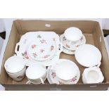 A Coalport Caughley Sprays tea set, comprising six cups, six saucers, six side plates, milk jug,